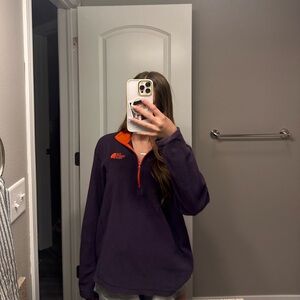 The North Face Cowl Neck Sweater in Purple and Orange